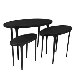 LANDING COFFEE TABLE SET 3ΤΕΜ ΜΑΥΡΟ 89x41xH61,5cm