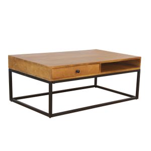 CASSETTO COFFEE TABLE 1ΣΥΡΤΑΡΙ ΚΑΡΥΔΙ ΜΑΥΡΟ 100x60xH40cm