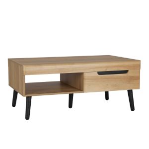 GRIF COFFEE TABLE 2ΣΥΡΤΑΡΙΑ ΦΥΣΙΚΟ ΜΑΥΡΟ 107x67xH46cm