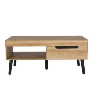 GRIF COFFEE TABLE 2ΣΥΡΤΑΡΙΑ ΦΥΣΙΚΟ ΜΑΥΡΟ 107x67xH46cm