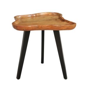 FLOW SIDE TABLE ΦΥΣΙΚΟ ΜΑΥΡΟ 60x56xH51cm