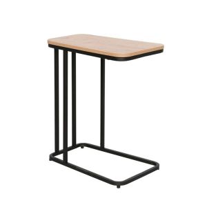 LAMDA SIDE TABLE ΦΥΣΙΚΟ ΜΑΥΡΟ 50x32xH60cm