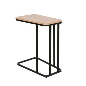 LAMDA SIDE TABLE ΦΥΣΙΚΟ ΜΑΥΡΟ 50x32xH60cm