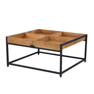 COMBO COFFEE TABLE ΚΑΡΥΔΙ ΜΑΥΡΟ 84x80xH42cm