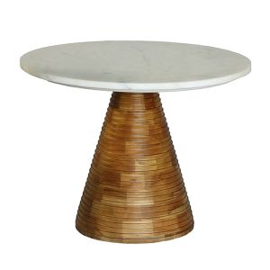 SAVOA SIDE TABLE ΛΕΥΚΟ ΚΑΡΥΔΙ 60x60xH45cm