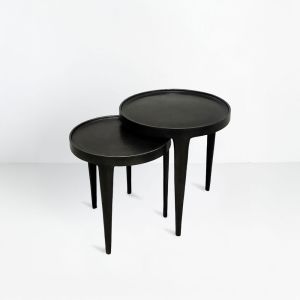 INK SIDE TABLE SET 2ΤΕΜ ΜΑΥΡΟ 43x43x45.5cm