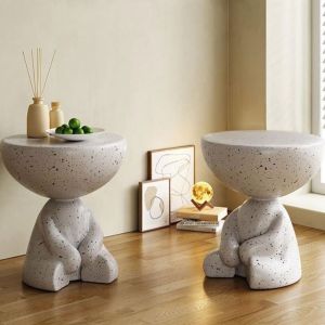 BEAR SIDE TABLE TERRAZZO 38x38x43