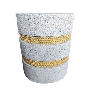 CORDA SIDE TABLE CEMENT ΦΥΣΙΚΟ 35.5x35.5x42.5
