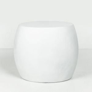 LITHOS OVAL SIDE TABLE ΛΕΥΚΟ 62x43.5x53
