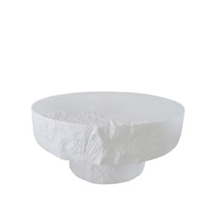 SORRENTO SIDE TABLE ΛΕΥΚΟ ΜΕ ΟΨΗ ΜΑΡΜΑΡΟΥ 91.5x91.5x45cm