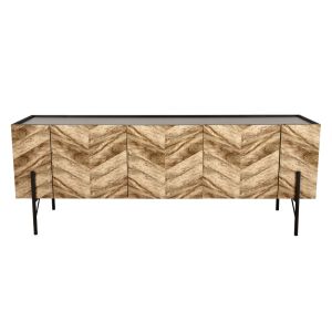 PARKE TV STAND ΜΑΥΡΟ ΦΥΣΙΚΟ ΜΕ PATTERN 160x43x60