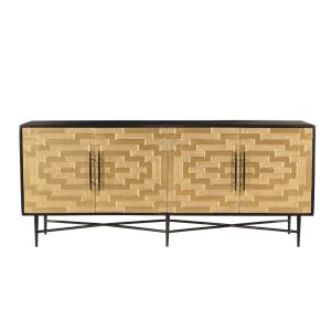 RITZ ΜΠΟΥΦΕΣ 4ΠΟΡΤΕΣ ΜΑΥΡΟ ΧΡΥΣΟ ΜΑΤ 180x45x76