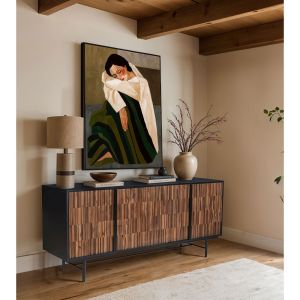 JENGA ΜΠΟΥΦΕΣ 4ΠΟΡΤΕΣ ΜΑΥΡΟ ΚΑΡΥΔΙ 174x45x75