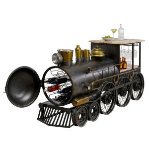 TRAIN ΚΟΝΣΟΛΑ BAR GUNMETAL ΦΥΣΙΚΟ 226x60xH104cm