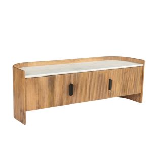 ORGANIC BITTER TV STAND 2DOORS WALNUT WHITE 147x45x50