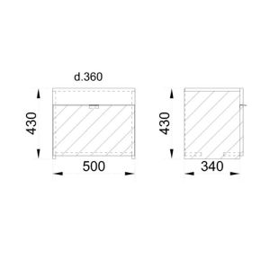 MY BOX ΚΟΜΟΔΙΝΟ SONOMA ΣΚΟΥΡΟ ΛΕΥΚΟ HIGH GLOSS 50x36x43