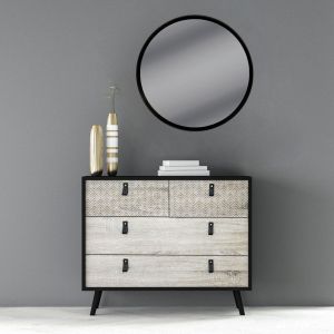 OMNIA ΣΥΡΤΑΡΙΕΡΑ ΜΑΥΡΟ SONOMA ΜΕ PATTERN 98.5x39x81.5