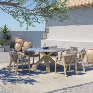 TERRAZZO ΤΡΑΠΕΖΙ TERRAZZO 150x150x76.3