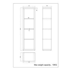 KIVOS 41,6 BOOKCASE SONOMA 41.6x29.5x147.5