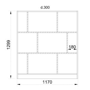 MAZE 117 BOOKCASE SHORT SONOMA GREY DARK 117x30x130