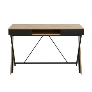 DOUBLE-X ΓΡΑΦΕΙΟ 1ΡΑΦΙ ΦΥΣΙΚΟ ΜΑΥΡΟ 120x60x76