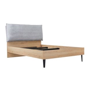 NEON ΚΡΕΒΑΤΙ (ΓΙΑ ΣΤΡΩΜΑ 120x200cm) ΓΚΡΙ ΦΥΣΙΚΟ 133x216.5x101cm