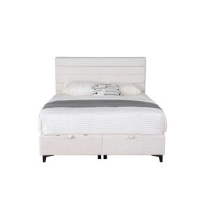 UTOPIA ΚΡΕΒΑΤΙ ΜΕ ΑΠΟΘΗΚ. ΧΩΡΟ ΚΑΙ ΣΤΡΩΜΑ WHITE SMOOTH 06-900 207x160x115cm