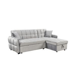 CROSSOVER SOFA BED REVERSABLE CORNER GREY LIGHT 213x145x83