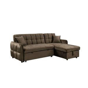 CROSSOVER SOFA BED REVERSABLE CORNER COFFEE 213x145x83