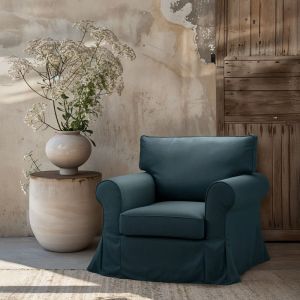 ASHLEY ΠΟΛΥΘΡΟΝΑ ΜΕ ΑΠΟΣΥΡΟΜΕΝΟ ΚΑΛΥΜΜΑ ΜΠΛΕ 97x85x95