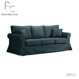 ASHLEY ΚΑΝΑΠΕΣ 3ΘΕΣΙΟΣ ΜΕ ΑΠΟΣΥΡΟΜΕΝΟ ΜΠΛΕ 215x85x95