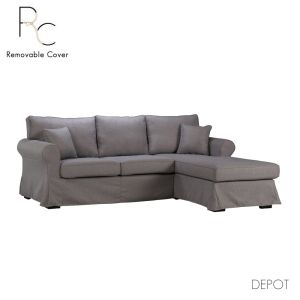 ASHLEY ΚΑΝΑΠΕΣ ΓΩΝΙΑ ΔΕΞΙΑ ΜΕ ΑΠΟΣΥΡΟΜΕΝΟ ΓΚΡΙ TWIST 19 236x171x91