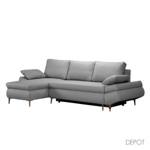 JACOB ΚΑΝΑΠΕΣ ΚΡΕΒΑΤΙ ΓΩΝΙΑ ΑΡΙΣΤΕΡΗ ΓΚΡΙ 264x154x84.7