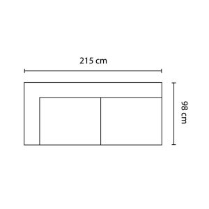 ATERMON CAT A ΚΑΝΑΠΕΣ ΑΡΙΣΤΕΡΟ ΜΠΡΑΤΣΟ 215x98xH75cm