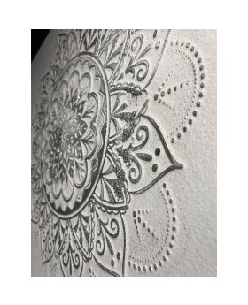 ROZETA ΠΙΝΑΚΑΣ ΔΙΑΚΟΣΜΗΣΗΣ 62x62x5cm ΚΑΜΒΑΣ ΛΕΥΚΟ ΧΡΥΣΟ ΞΥΛΟ